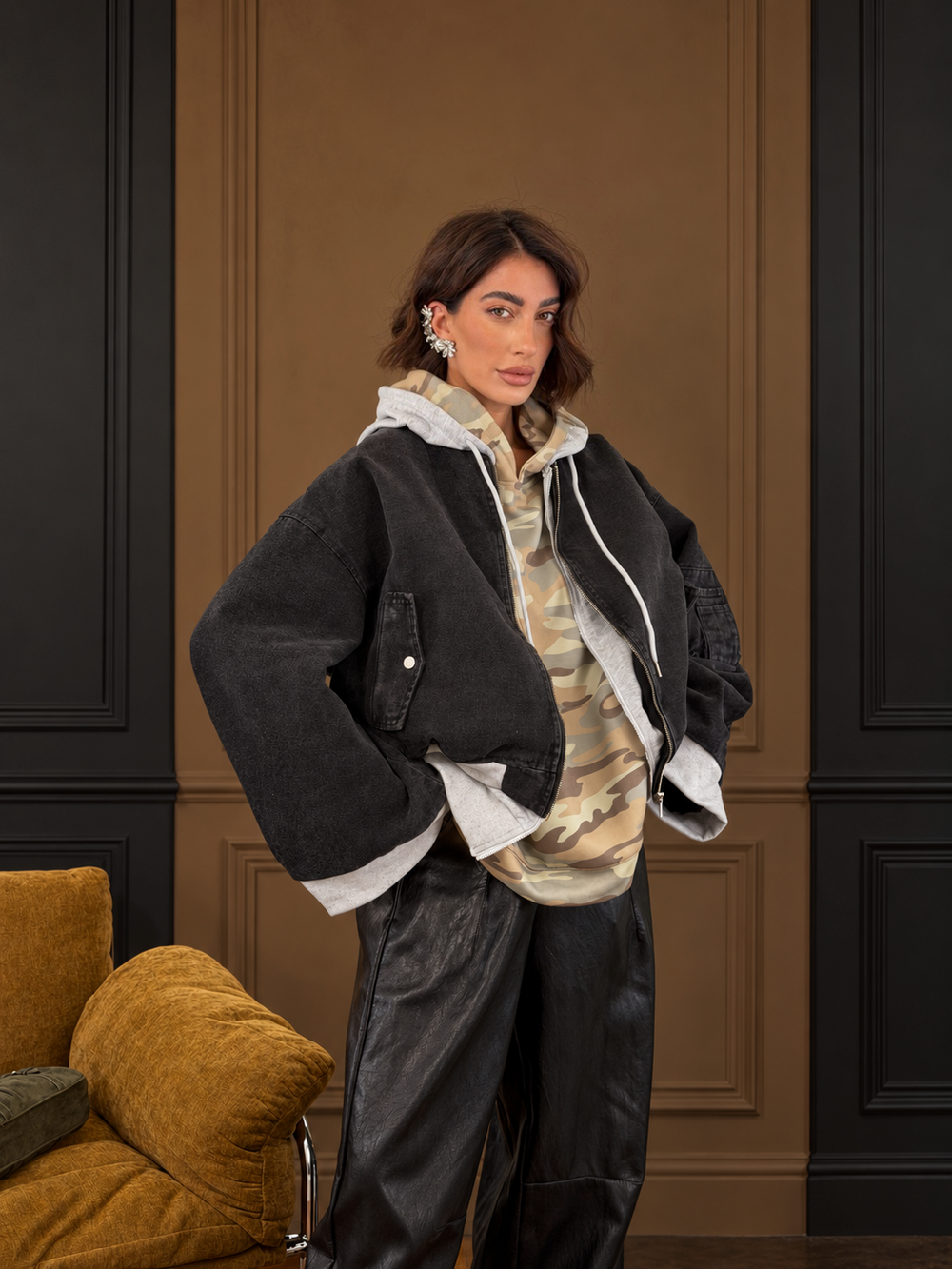 Jacket Combo In Denim Nero VJ16831